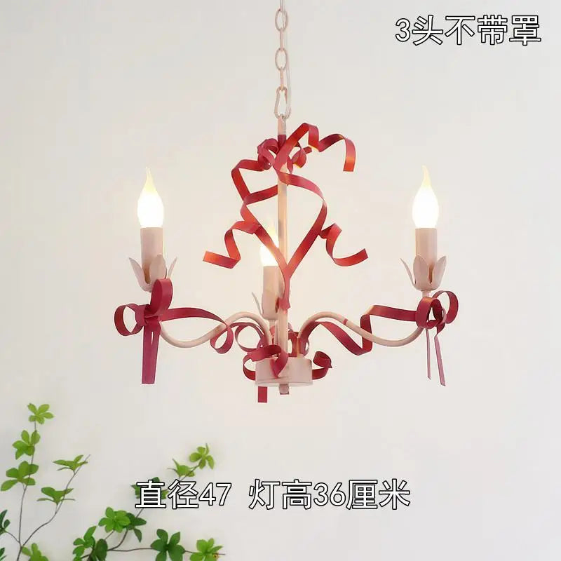 lustre mignon pour enfant style pastoral avec nœud - vue 10 sur 14