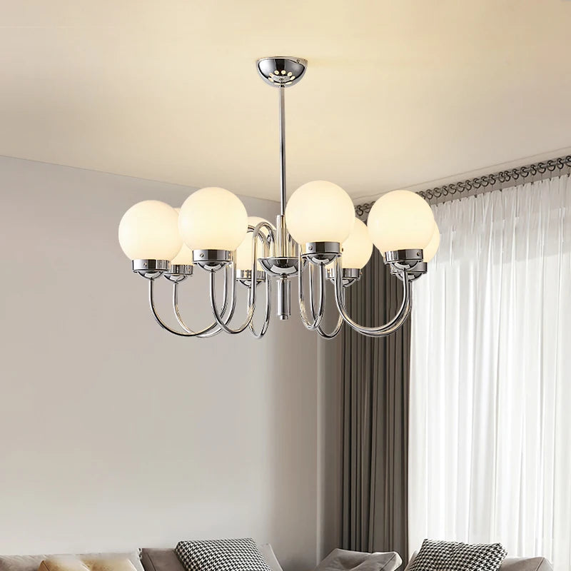 suspension minimaliste en verre et fer pour intérieur médiéval - vue 5 sur 9