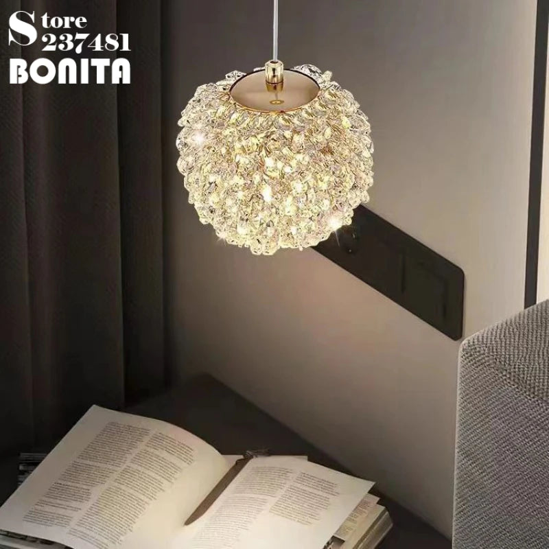 suspension en cristal k9 forme de fleur design moderne et luxueux - vue 3 sur 10