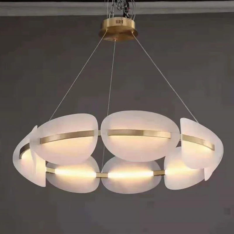 lustre nordique led en acrylique avec design de pétale - vue 6 sur 9