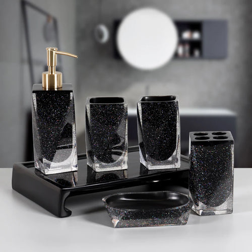 ensemble de cinq pièces pour salle de bain moderne et pratique - vue 2 sur 8