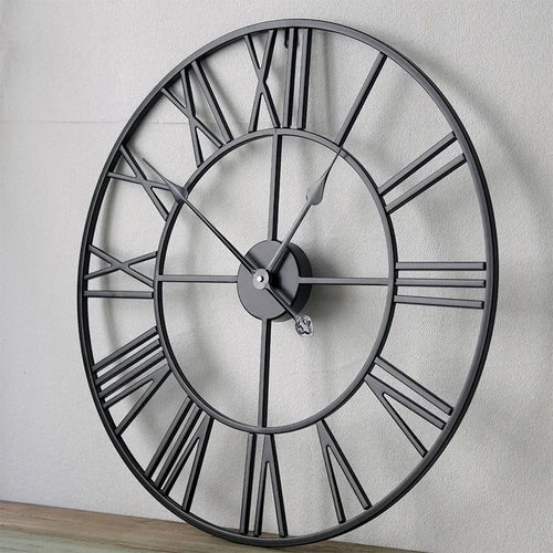 horloge murale moderne 3D rétro avec chiffres romains décoration intérieure - vue 7 sur 7
