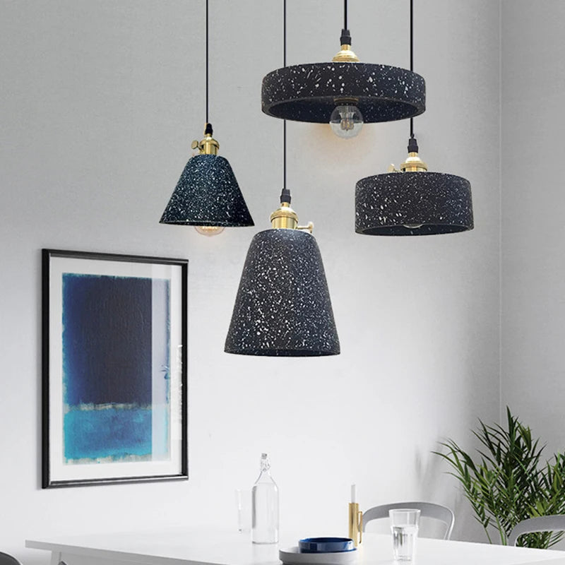 lustre suspendu en ciment éclairage rétro pour intérieur - vue 3 sur 10