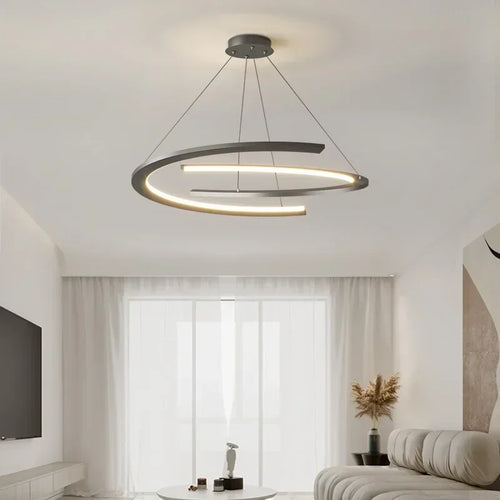 lustre led moderne pour décoration intérieure lumineuse - vue 4 sur 21