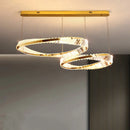 Moderne LED-Pendelleuchte Gold mit elegantem Kristall