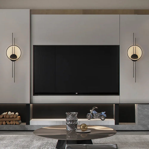 Minimalistische Wandleuchte aus Messing mit drei Helligkeitsstufen im Art-déco-Stil - vue 6 sur 8