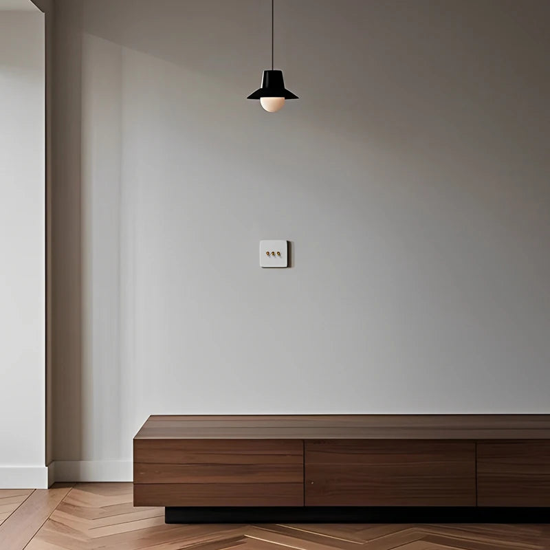 Interrupteur simple 1 voie intermédiaire switch en acier blanc mat et doré bords arrondis