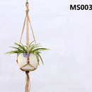 panier suspendu en corde de chanvre pour plantes décoratives