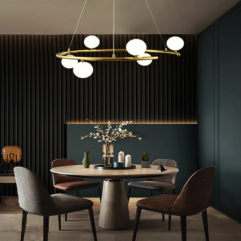 lustre créatif en fer et verre pour décoration élégante - vue 2 sur 16