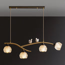 lustre led oiseau créatif en cuivre pour maison et restaurant