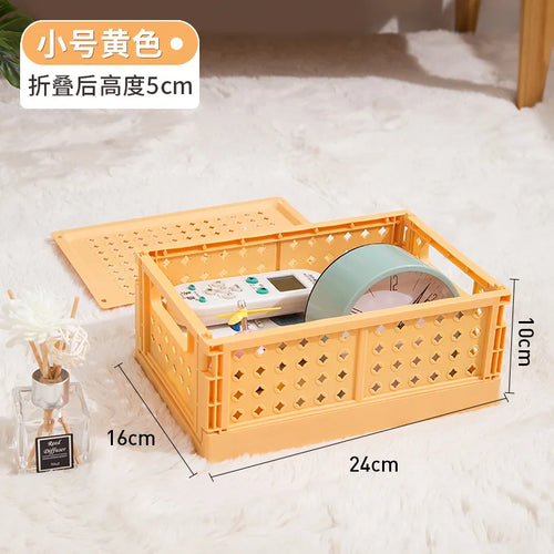Collapsible Desktop Storage Box, Student Cosmetics Basket, Simplicity, Household, Dormitory, Stationery, Sundry, Small - vue 16 sur 18