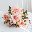 fleur artificielle dahlia rose marguerite pour décoration fête mariage