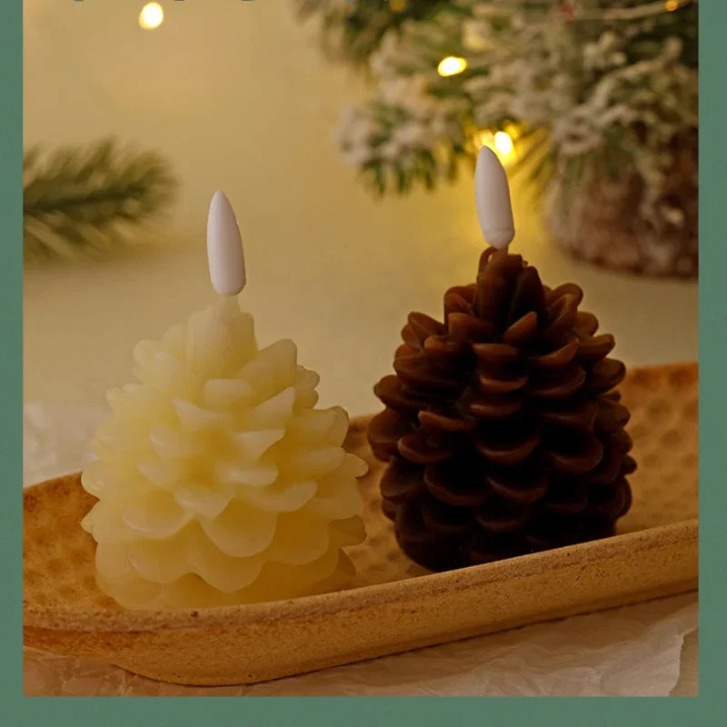bougie led pomme de pin sans flamme pour décoration intérieure festive - vue 6 sur 7