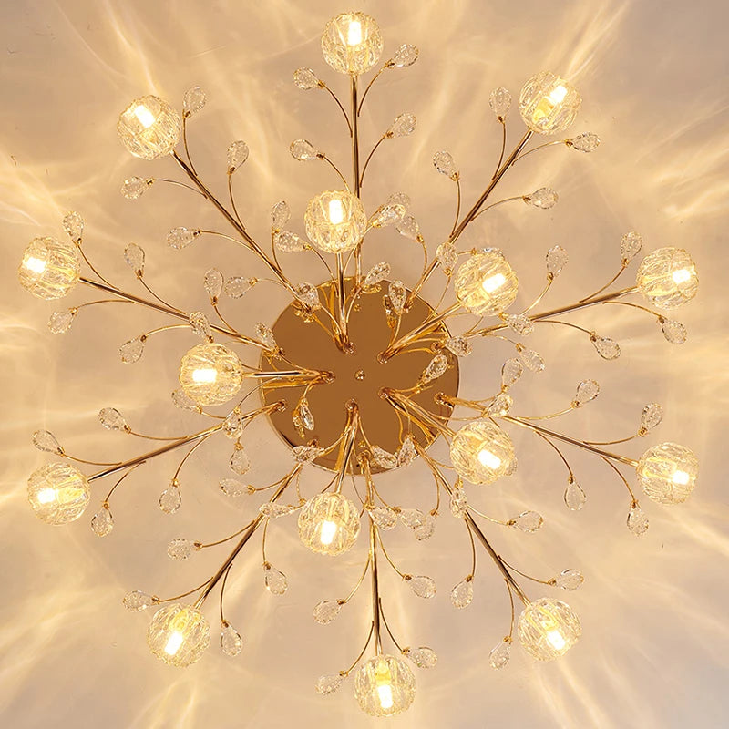 lustre moderne en verre et cristal pour décoration intérieure - vue 7 sur 11