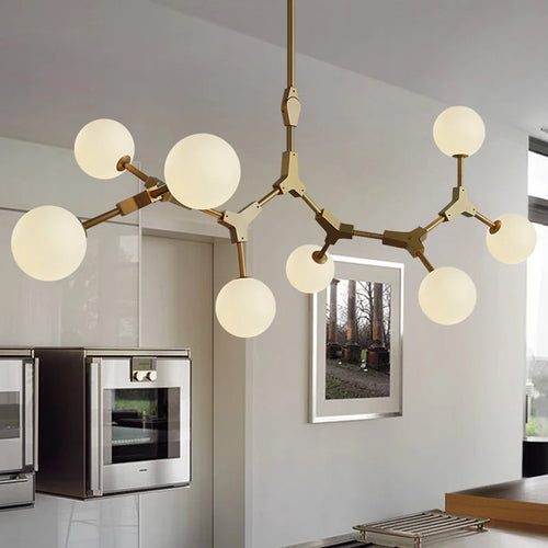 Minimalistischer Glas-Kronleuchter für elegante Beleuchtung - vue 5 sur 12