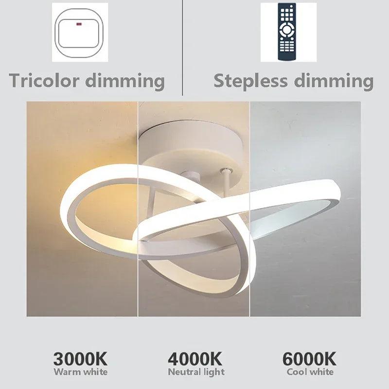 Plafonnier LED moderne ligne lampes allée escalier couloir balcon vestiaire entrée hôtel couloir décor à la maison LED éclairage Lustre - vue 7 sur 10