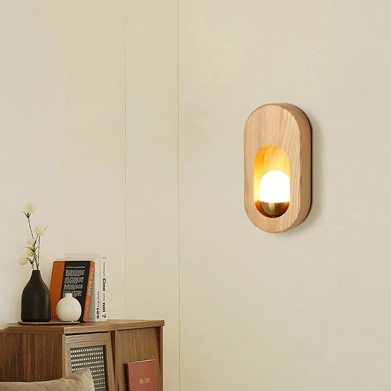 LED-Wandleuchte Holz Nordic Dekoratives Band für Zuhause - vue 4 sur 9