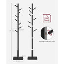 VASAGLE Coat Rack, Solid Wood Coat Stand, Free Standing Hall Coat Tree with 8 Hooks for Coats, Hats, Bags, Purses, for Entryway