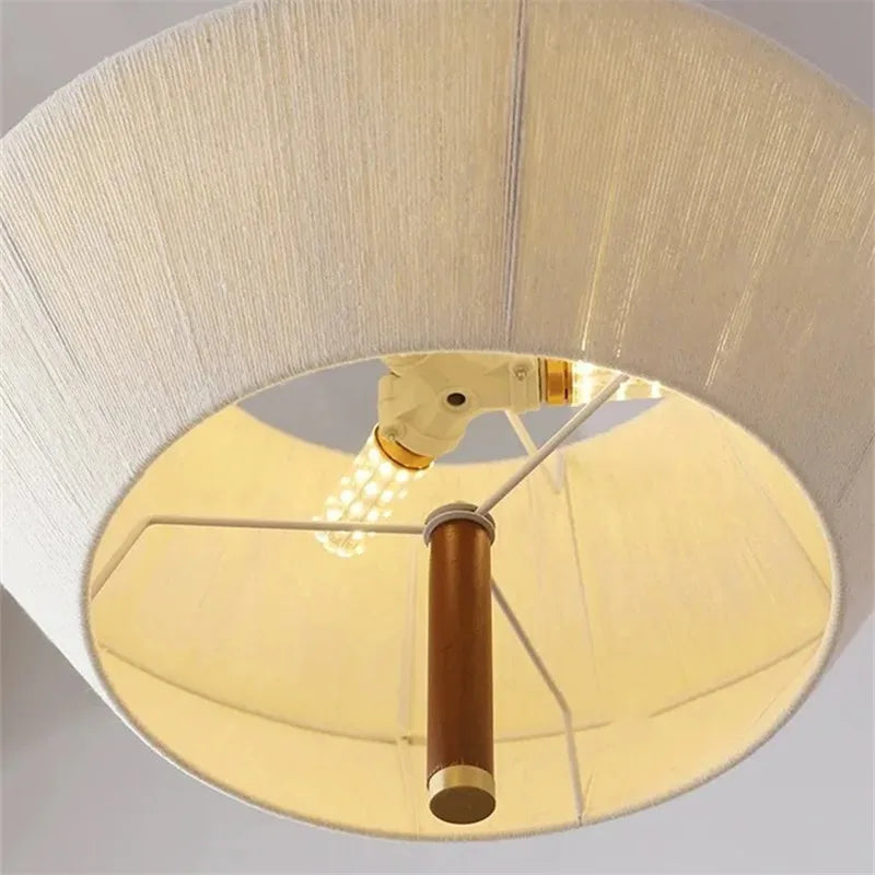 suspension en corde de chanvre et bois massif design wabi-sabi - vue 5 sur 9