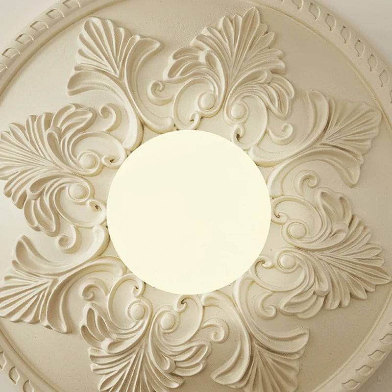 applique murale ronde rétro en verre blanc haut de gamme - vue 7 sur 8