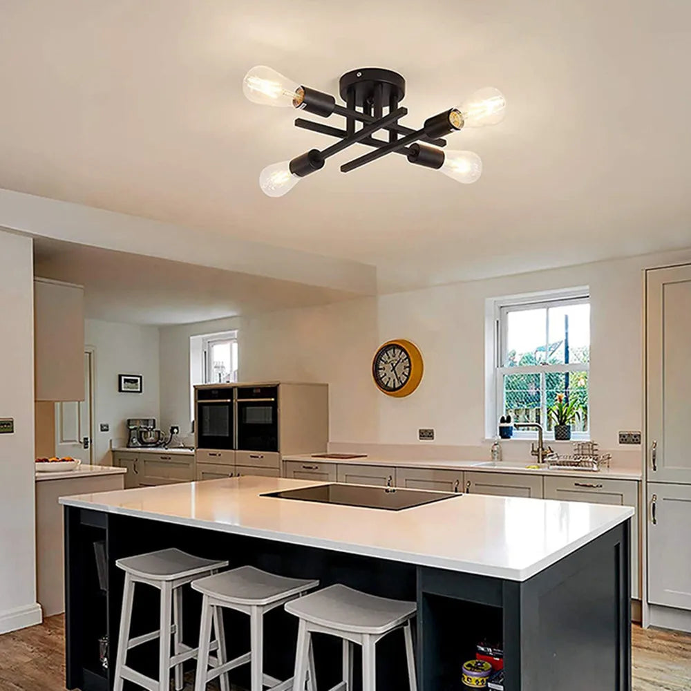 plafonnier led minimaliste moderne avec 2/4/6 lumières créatives - vue 3 sur 8