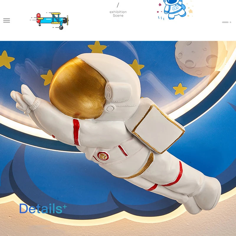 Kronleuchter Astronaut Wolkenform LED dimmbar Fernbedienung Augenschutz - vue 4 sur 11