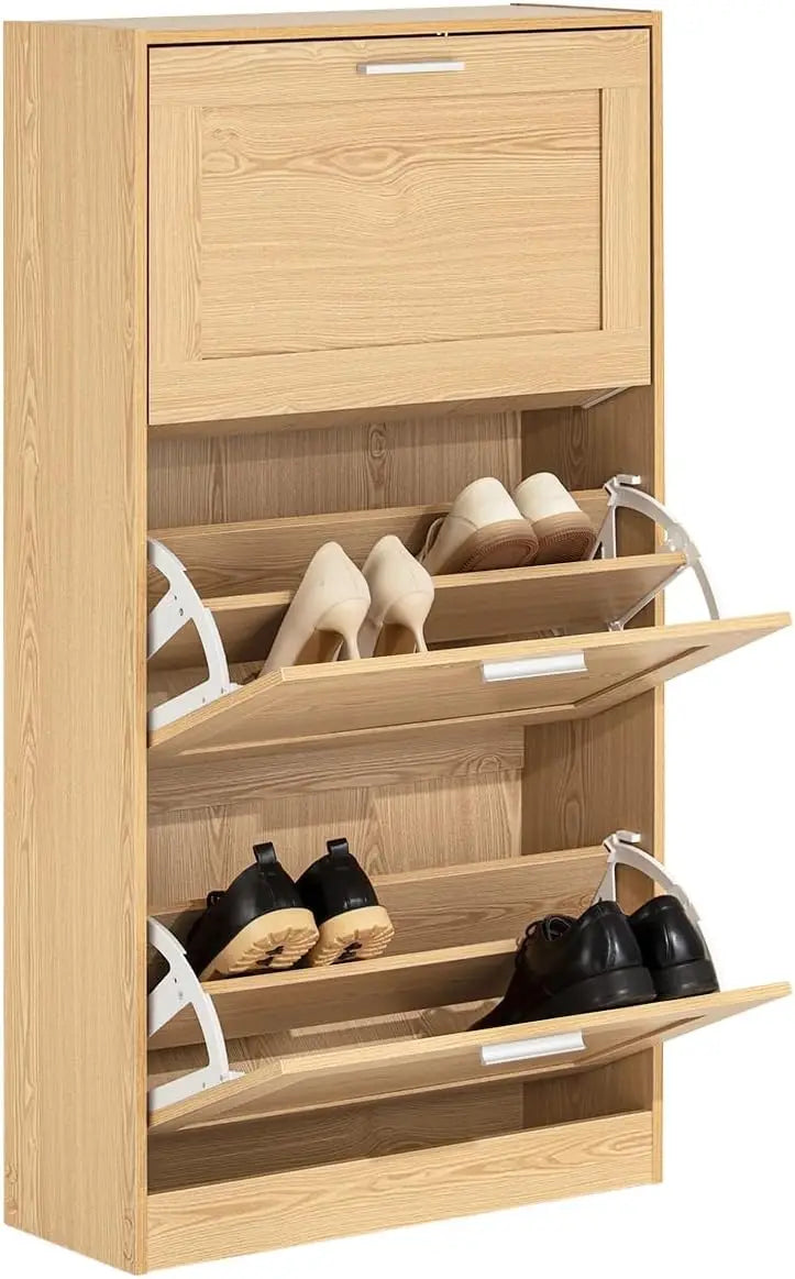 Zapatero, Zapatera Organizador, Apatero de Almacenamiento,Unidad Organizadora de Clóset con 3 Solapas y 6 balda 60 x 23 x 115 cm