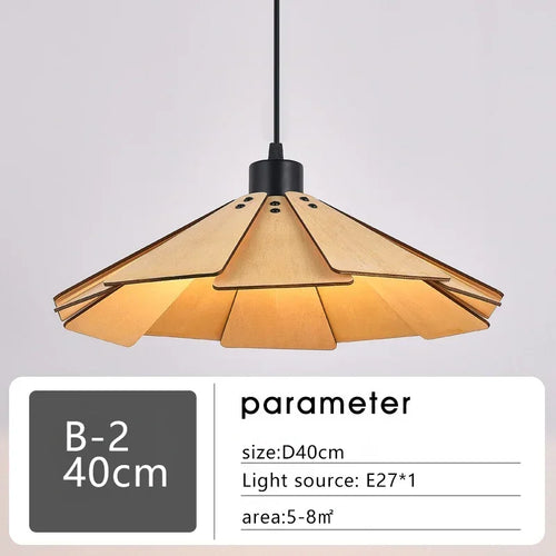 Minimalistischer Kronleuchter aus Walnussholz für modernes Vintage-Interieur - vue 15 sur 14
