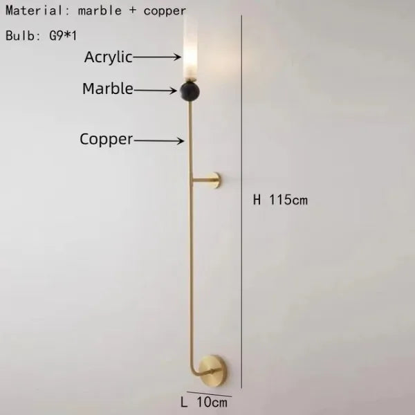 suspension en marbre et cuivre pour éclairage intérieur moderne - vue 12 sur 16