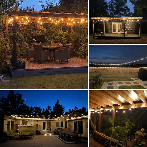 Vintage LED-Lichterkette für Außendekoration und Hochzeit - vue 7 sur 10