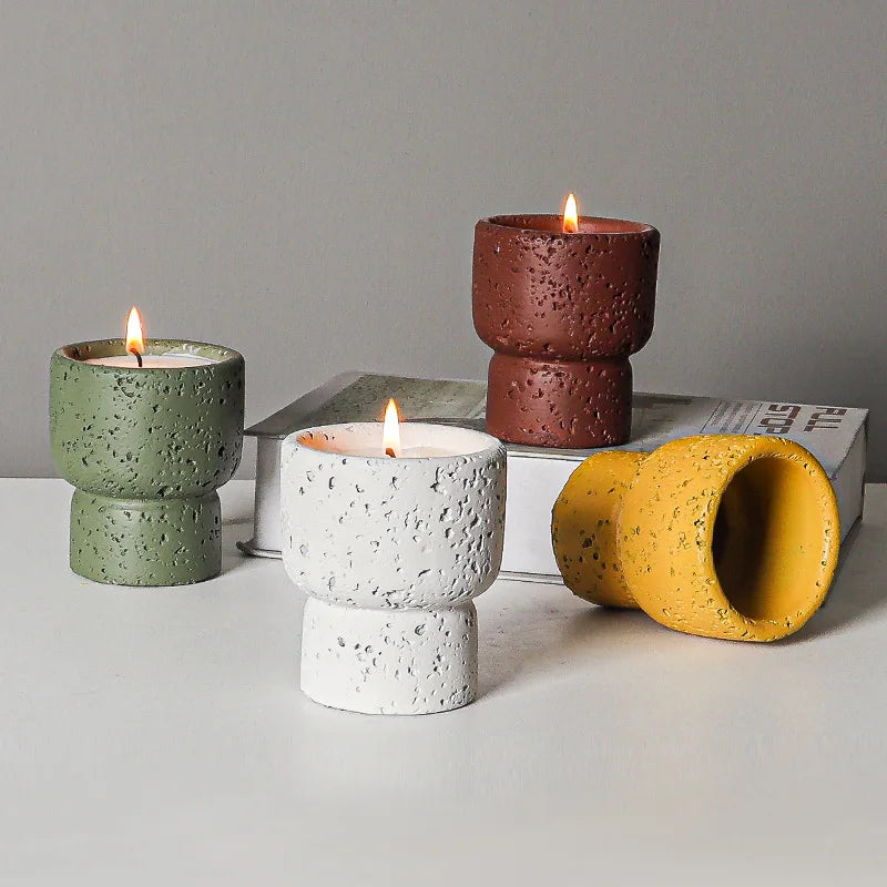 bougie parfumée en ciment style européen pour décoration artisanale - vue 4 sur 10