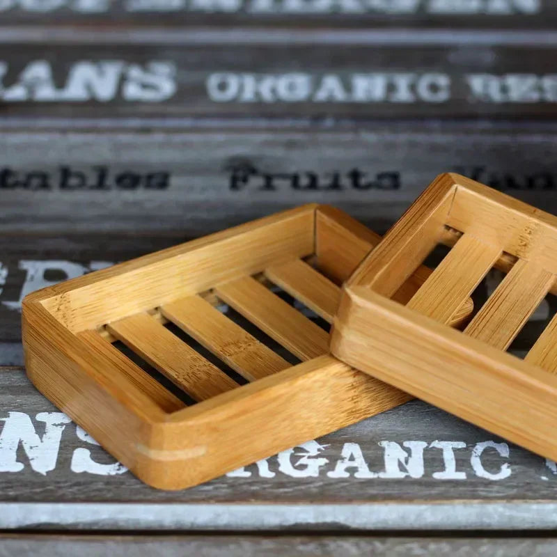 porte-savon en bois de bambou naturel pour rangement et organisation - vue 5 sur 7