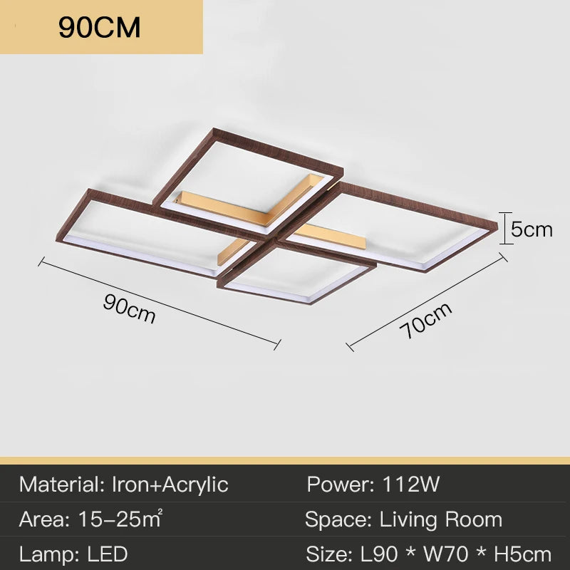 LED-Deckenleuchte modernes Design aus Metall und Holz elegant - vue 8 sur 10