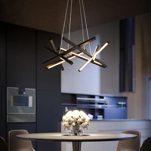 Lustre LED nordique adapté au salon - vue 2 sur 9