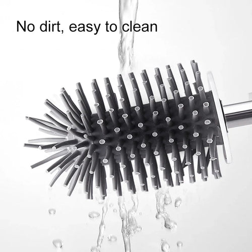brosse de toilette en silicone avec support mural ou sur pied