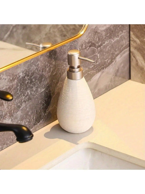 Creative Retro Style Ceramic Push-Type Soap Dispenser With Pump,  Hand Soap Bottle, Suitable For Bathrooms Kitchens And Toilets - vue 9 sur 11