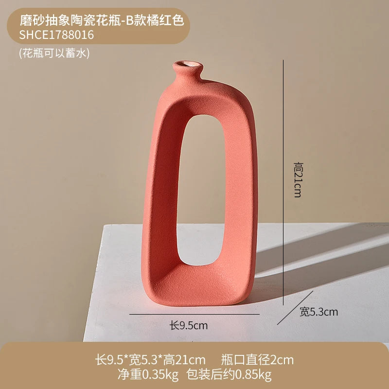 vase ajouré en céramique pour fleurs sèches et décoration intérieure - vue 10 sur 13