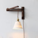 LED-Wandleuchte Retro Japanisch Teleskopisch aus Messing und Glas