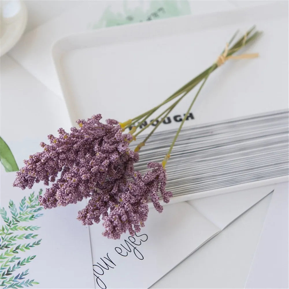 lot de 6 épis de blé et fleurs de lavande pour décoration de mariage - vue 8 sur 13
