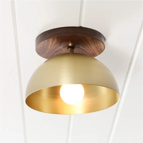 plafonnier en laiton nordique en bois massif design moderne pour décoration