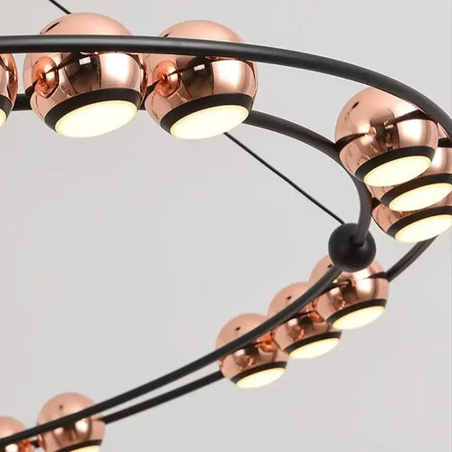 Moderner LED-Kronleuchter in Bohnenform für luxuriöses Wohnzimmer - vue 6 sur 13