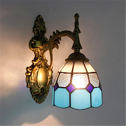 applique murale baroque en verre teinté à fleurs turques - vue 7 sur 18