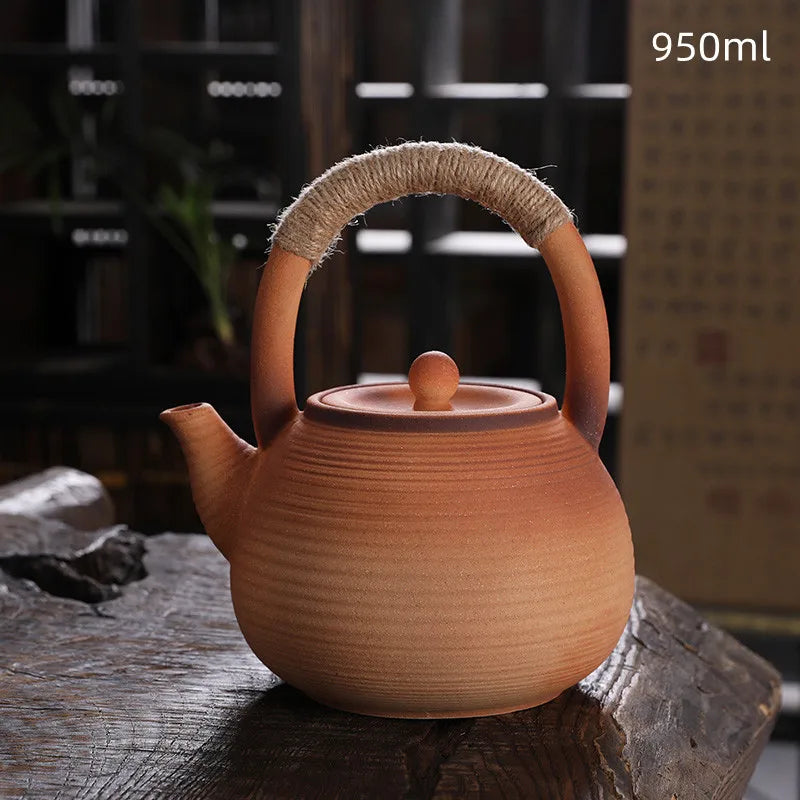Théière céramique artisanale style kung fu rétro 1l