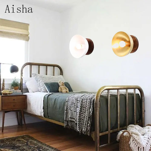 plafonnier en laiton nordique en bois massif design moderne pour décoration - vue 3 sur 8