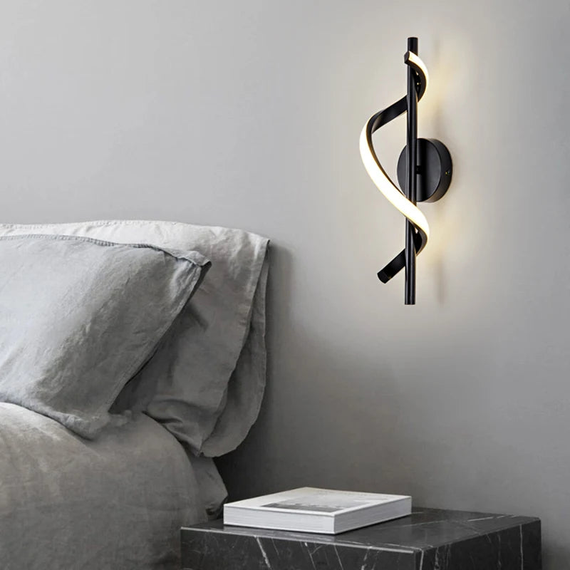 suspension led modernes avec long câble spirale - vue 6 sur 7