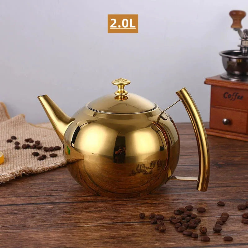 Théière inox épais avec filtre infuseur 1 2l