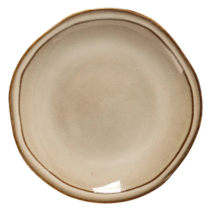Assiette ceramique ronde style retro pour legumes - vue 6 sur 8