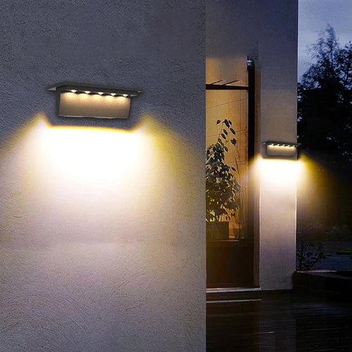 Set aus 2 intelligenten wasserdichten LED-Solar-Außenwandleuchten - vue 3 sur 10