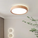 Runde LED-Deckenleuchte aus Holz für dekorative Innenbeleuchtung