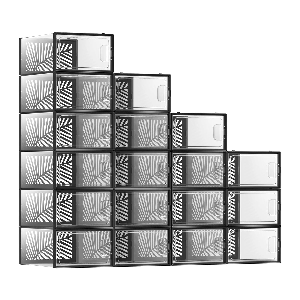 SONGMICS Clear Shoe Boxes, Shoe Storage Organsiers, Stackable, Breathable, and Foldable, Display Trainers, High Heels - vue 7 sur 9